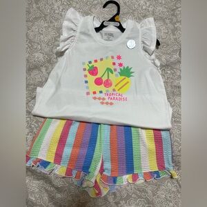 365 Kids Tropical Fruit Pajama Set - White and Multicolor